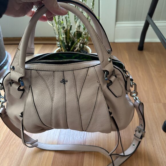 orYANY Trina Misty Rose Pebbled Italian Leather Satchel Handbag - Picture 11 of 13